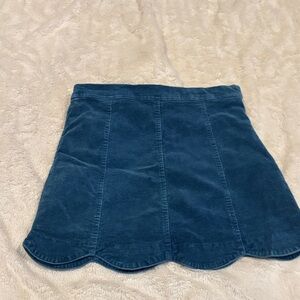 Altar'd State Teal Corduroy Mini Skirt